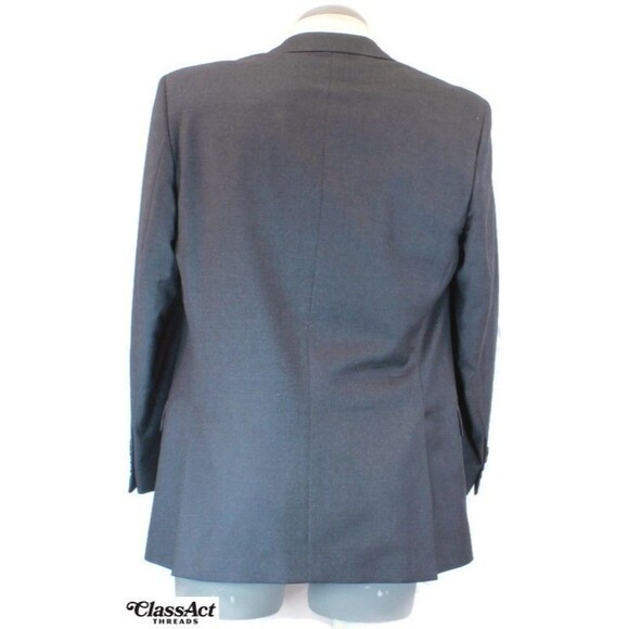 Pronto Uomo Super 100's Italy Gray 2 Piece Suit 3 Btn 42R Pleated Fronts 34" W - Picture 8 of 12